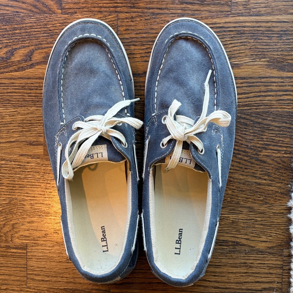 L.L. Bean Men's Denim Blue Boat Shoes